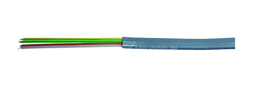 Flachbandkabel ungeschirmt grau 4-adrig
100m. Rolle RoHS Konform