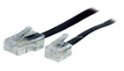 Modular Flachkabel gekreuzt Länge: 6,0m
Stecker:RJ 11 (6/4) < > RJ 45 (8/4) 
Flachkabel 4-Adren / schwarz PVC
