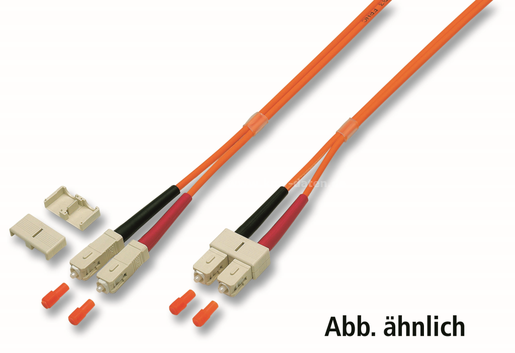 LWL Duplex Jumper-Multimode Länge:10,0m
SC < > SC Faser I-VH 2G62,5/125µ OM1 
Kabelfarbe: orange Inkl. Prüfprotokoll