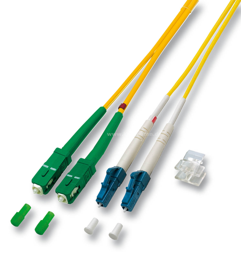 LWL Duplex Jumper-Monomode Länge: 0,5m LC SC/APC Faser I-VH 2E9/125µ ...