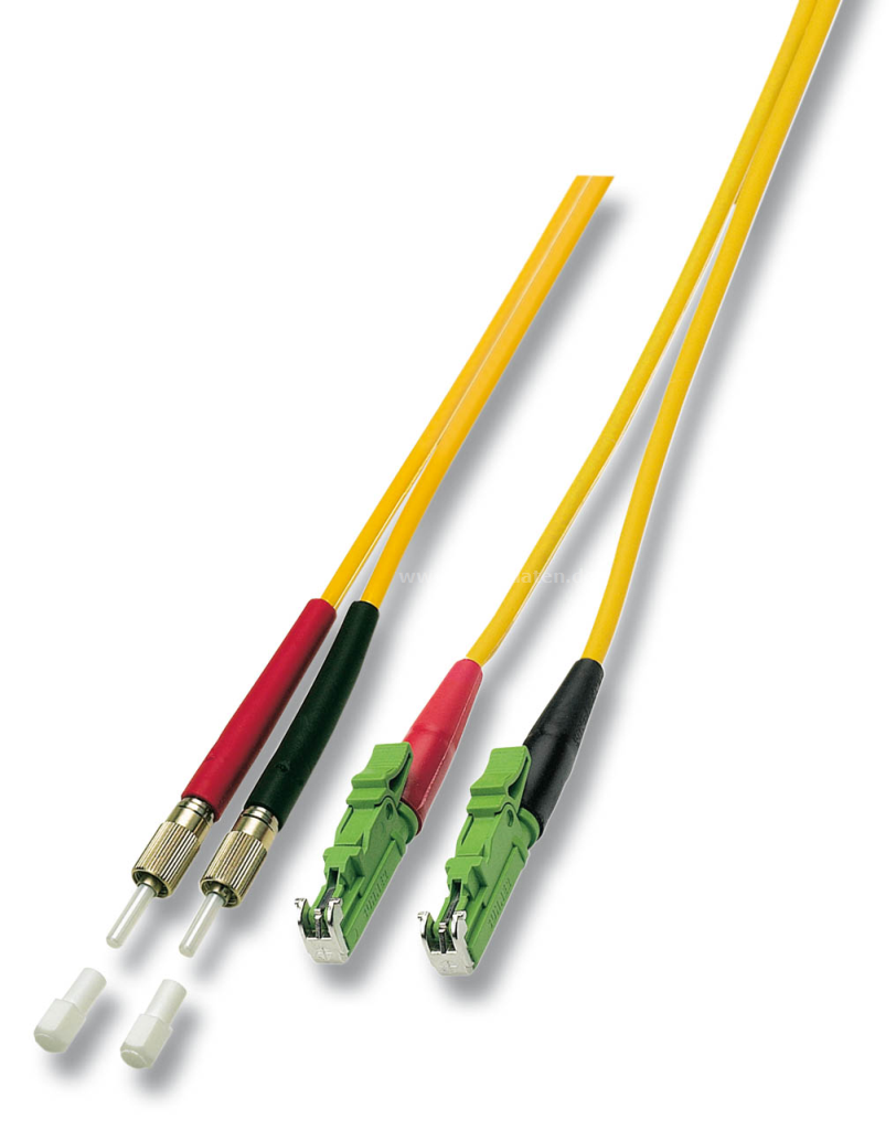 CONBIC Câble à Fibre Optique LWL - 1 M OS2 Jaune, E2000/APC Vers LC/UPC Mâle Duplex 9/125 - Câble Patch - Fibre Optique 1 Mètre