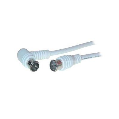 Sat-Anschlußkabel
F-Quick-Winkelstecker (Central PIN) 
90° <> F-Quickstecker (Central PIN) 
BZT / CE - weiß Länge: 5,0m.